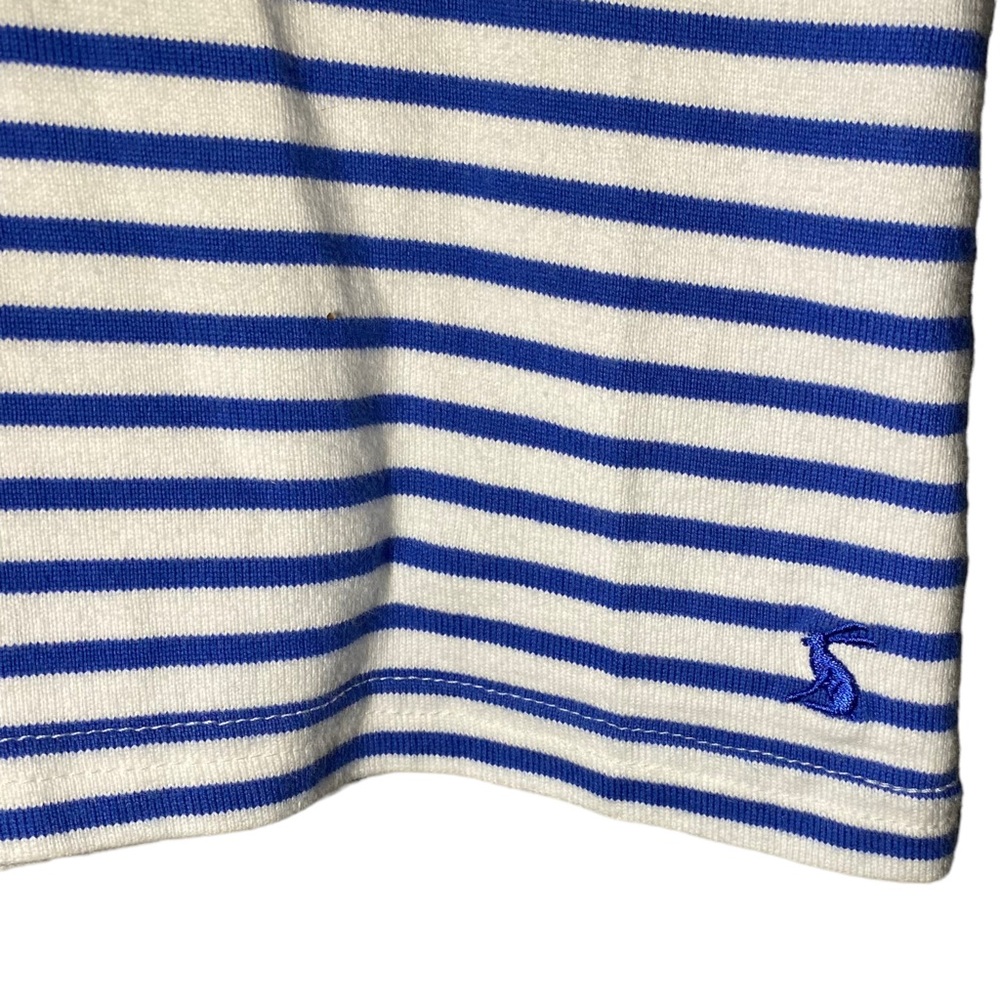 Joules Women's Size 10 Striped Short Sleeve Riviera Blue White Casual Dress - Picture 4 of 8